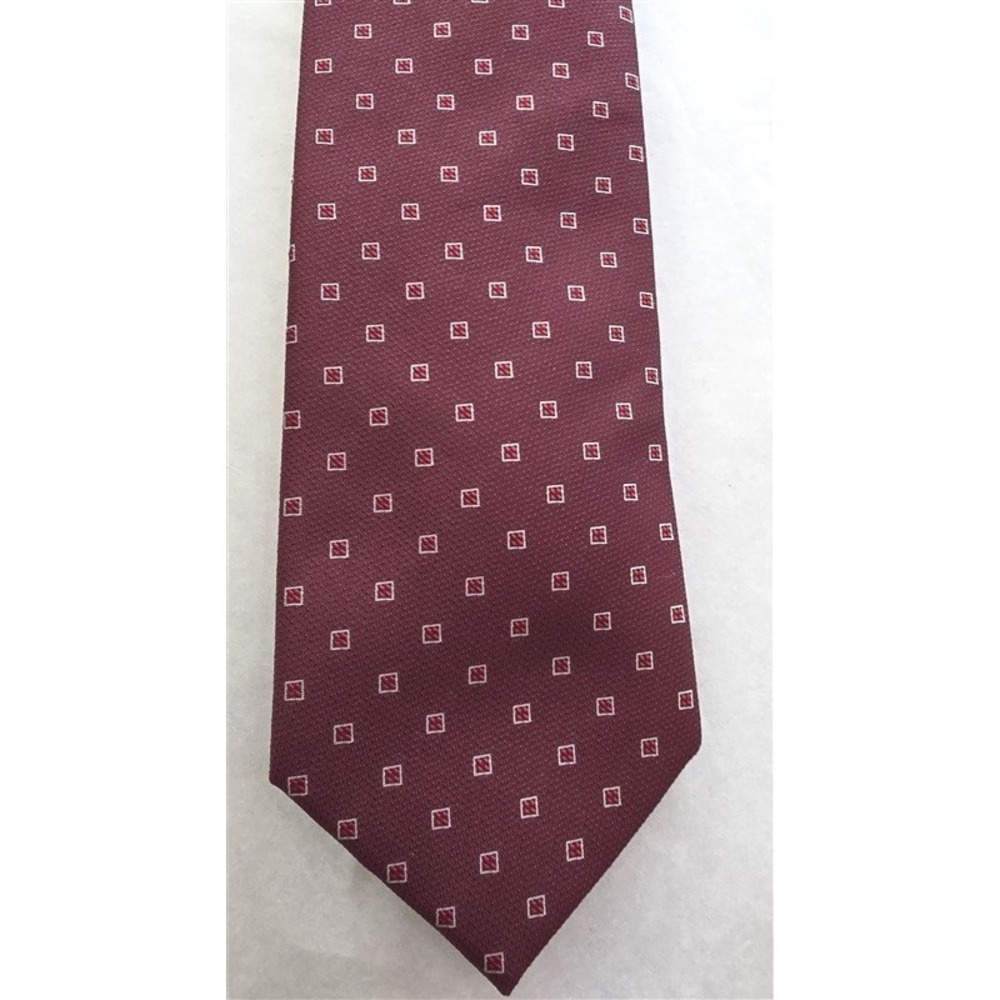 NWOT Nick Graham Burgundy Red Squares Men's Classic Formal Neck Tie 125794